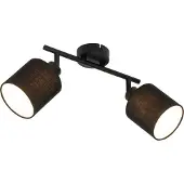 QAZQA Spot de plafond noir avec abat-jour noir 2 lumières orientables - Hetta