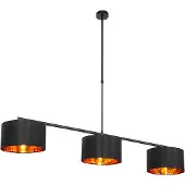 QAZQA Suspension moderne noire avec or 125 cm 3 lumières - VT 3