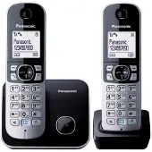 Panasonic KX-TG6812 - Téléphone sans fil avec ID d'appelant - DECTGAP - noir + combiné supplémentaire