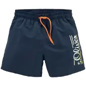 s.Oliver Shorts de bain bleu marine / jaune / blanc