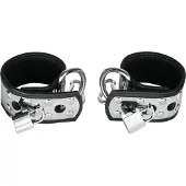Rimba Menottes en Cuir et Métal avec Cadenas - Argenté
