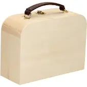 Gerkimex Mallette en bois avec poignée en cuir Pin
