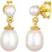 Elli PREMIUM Boucles d'oreilles or / blanc perle
