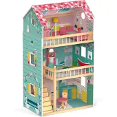 Janod Maison de poupées Maxi Happy Day avec meubles