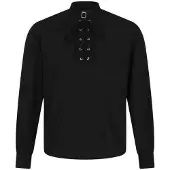 Banned Alternative Chemise de - Blouse Avec Laçage - M - 4XL - pour Homme - noir - Taille XL