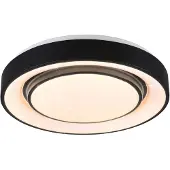 TRIO Plafonnier LED rond MONA noir et blanc 20 W, nuances de blanc, 2400 lm, métal, dimensions : 7,5 x 38 x 38 cm, IP20, RL
