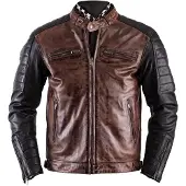 Helstons Cruiser Rag blouson en cuir, marron/noir, 3XL