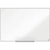 Nobo Tableau blanc Prestige - cadre alu - surface émaillée - l. 900 x H 600 mm - avec auget