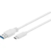 Goobay 67188 Câble USB-C vers USB A 3.0, blanc, 1 m - USB 3.0 mâle (type A) > USB-C mâle