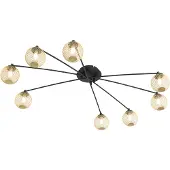 QAZQA Plafonnier moderne noir avec or 8 lumières - Athènes Wire