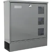 Rottner Boîte aux lettres Postale, montage mural, fermeture nominative/rouleau de courrier/fenêtre de visualisation, serrure à cylindre, 2 clés, tôle d'acier, L 365 x P 120 x H 380 mm