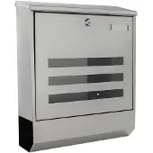 Rottner boîte aux lettres Jubilee 40, montage mural, fermeture nominative/fenêtre de visualisation/rouleau de courrier, serrure à cylindre, 2 clés, acier inoxydable, L 350 x P 120 x H 420 mm