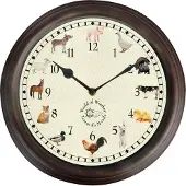 Esschert Design Horloge avec sons d'animaux de ferme
