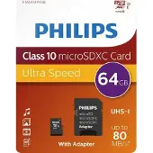 Philips Micro SDXC 64GB 80MB/s + SD Adapter