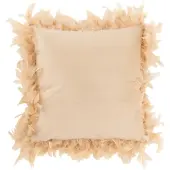 J-Line Coussin plumes polyester rose/beige