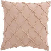Jline Coussin losanges ondules coton rose clair