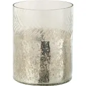J-Line Photophore classique craquele verre transparent/argent small