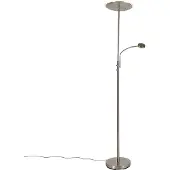 QAZQA Lampadaire moderne en acier avec LED dimmable et bras de lecture - Strela