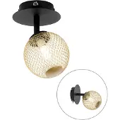 QAZQA Spot noir avec or orientable - Athènes Wire