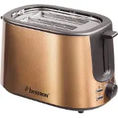 Bestron Grille-pain ATS1000CO - 1 000 W - 7 niveaux de brunissage - 2 fentes pour 2 tranches de pain - Cuivre - Garantie de 5 ans