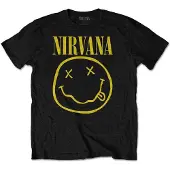 Nirvana T-Shirt Smiley Logo Homme Noir - Taille L