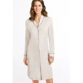 Hanro Chemise de nuit avec liseré à pois