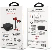 GUESS bundle pack Whiteh earplugs and bluetooth speaker - rouge