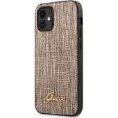 GUESS iPhone 12 mini 5.4" Coque Lizard Gold (Apple iPhone 12 mini), Coque pour téléphone portable, Or