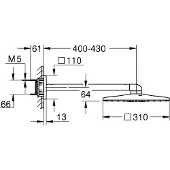 GROHE Rainshower SmartActive 310 Cube Douche de tête - 31x31cm - 2 types de jets - bras mural 43cm - supersteel 26479dc0