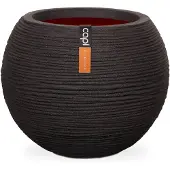 Capi Europe Pot à fleurs Nature Rib rond 40 x 32 cm noir KBLR270