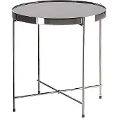 Beliani Table basse noire / argent verre métal ronde ø40 cm classique élégante multifonctionnelle salon