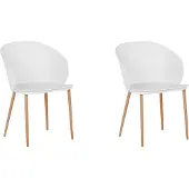 Beliani Ensemble de 2 chaises de salle à manger White Blaykee