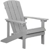 Beliani Chaise de jardin gris clair en plastique imitation bois résistant aux intempéries extérieur style moderne