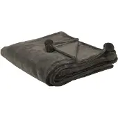 Beliani Couverture Terke 200 X 220 Cm Gris Foncé