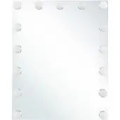 Beliani Miroir de Toilette Mural avec LED Blanc 40 x 50 cm Rectangulaire Dressing Table Hollywood Light Bulbs