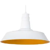 Beliani Suspension en métal blanc et jaune avec abat-jour en forme de coquille, style industriel moderne, pour salle à manger, cuisine-séjour ou salon