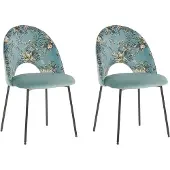 Beliani Ensemble de 2 chaises de salle à manger Covelo Velour Mint Lumarko