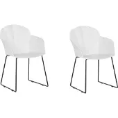 Beliani Ensemble de 2 chaises de salle à manger blanc Sylva Lumarko