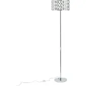 Beliani Lampadaire métal argenté 160 cm abat-jour avec cristaux en verre acrylique long câble avec interrupteur Style moderne glamour