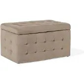 Beliani Pouf Chesterfield En Velours Marron Clair Michigan