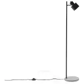Beliani Lampadaire métal noir 149 cm base en béton abat-jour réglable câble avec interrupteur design industriel