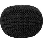 Beliani Ottoman CONRAD Noir Coton