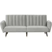 Beliani Canapé-Lit Vimmerby Gris Clair Velours