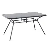 Beliani Table de jardin acier noir 140 x 80 cm LIVO (140 x 80 x 73 cm)