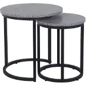 Beliani Set de 2 tables gris-noir panneau MDF béton peint par poudrage style moderne
