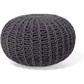 Beliani Ottoman CONRAD Gris foncé Coton