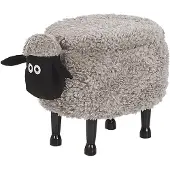 Beliani Tabouret enfant en tissu gris SHEEP