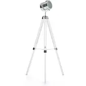 Beliani Lampadaire métal blanc 143 cm trépied réglable long câble avec interrupteur style industriel