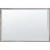 Beliani Miroir de salle de bains Argent 80 x 60 cm Plastique avec éclairage LED rectangulaire Élégant Moderne