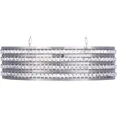 Beliani Lampe à suspendre argent Métal 2 flammes abat-jour ovale avec cristaux en verre acrylique Style moderne et glamour pour le salon, la chambre à coucher et la salle à manger